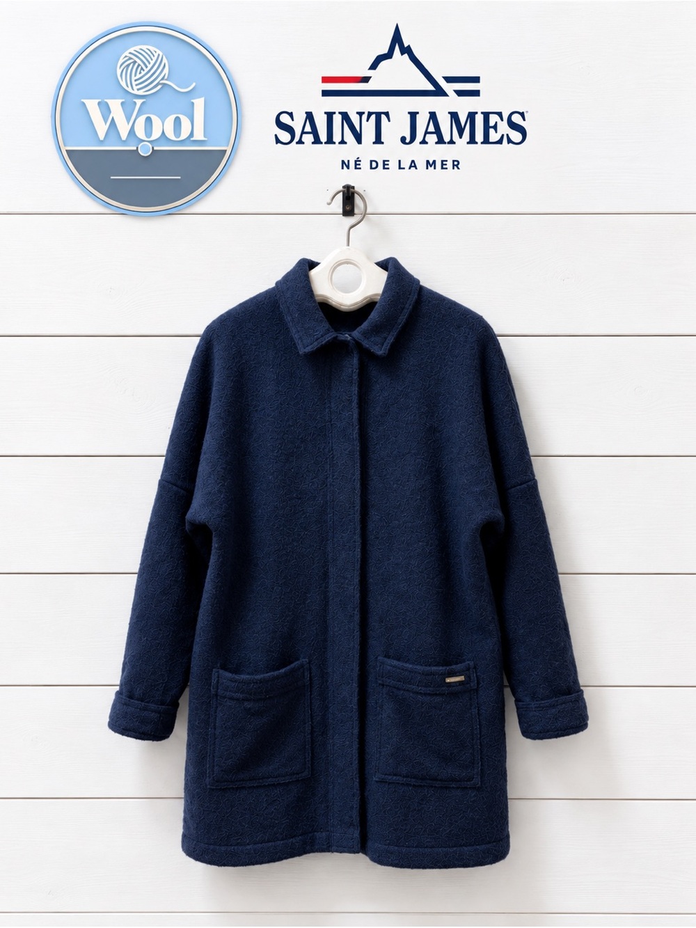 Saint James Navy Blue Long Cardigan – Size M / US 12